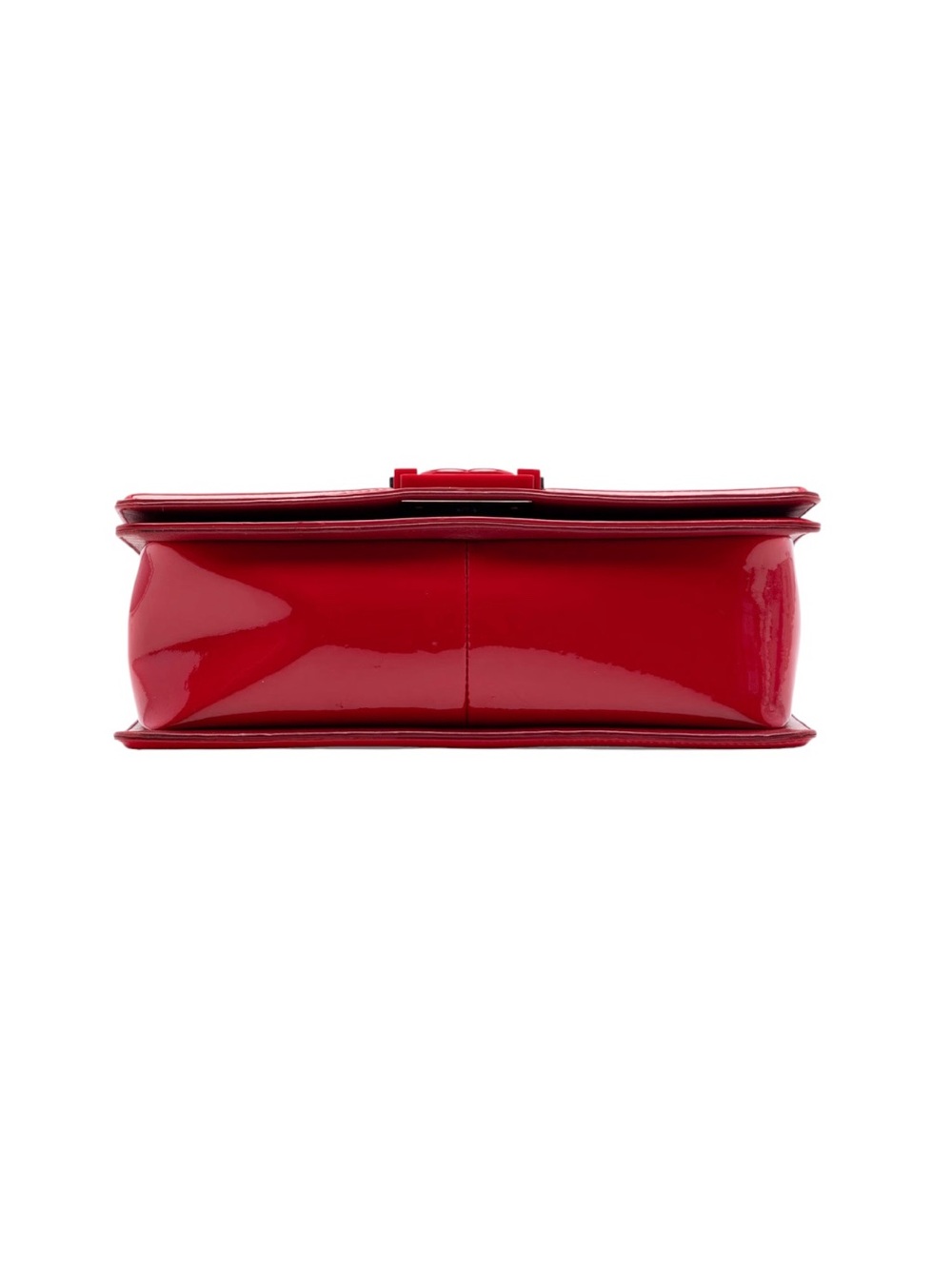 CHANEL Patent Quilted Medium Plexiglass Boy Flap Red - Picture 4 of 10